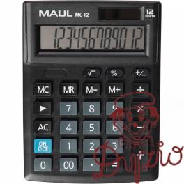 Kalkulator biurkowy COMPACT MC12 12-pozycyjny czarny 72658/90 ML MAUL Kalkulator biurkowy COMPACT MC12 12-pozycyjny czarny 72658/90 ML MAUL