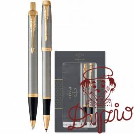 Komplet pióro kulkowe + długopis IM brush metal GT PARKER 2093217 Komplet pióro kulkowe + długopis IM brush metal GT PARKER 2093217