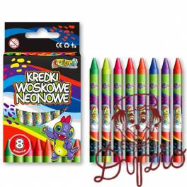 Kredki woskowe neonowe 8 kolorów DINO TT8245 PANMATE Kredki woskowe neonowe 8 kolorów DINO TT8245 PANMATE