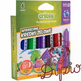 Kredki CRICCO wykręcane żelowo-pastelowe 3w1 6kol. opakowanie kartonowe CR350K6 Kredki CRICCO wykręcane żelowo-pastelowe 3w1 6kol. opakowanie kartonowe CR350K6