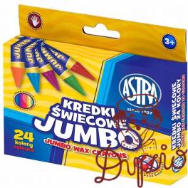Kredki świecowe JUMBO 24 kolory 316118006 ASTRA Kredki świecowe JUMBO 24 kolory 316118006 ASTRA