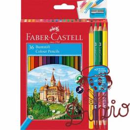 Kredki ZAMEK 36kol. dwustronne +3 kredki dwustronne +ołówek+temperówka 110336 FABER CASTELL Kredki ZAMEK 36kol. dwustronne +3 kredki dwustronne +ołówek+temperówka 110336 FABER CASTELL