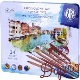Kredki akwarele z drewna cedrowego 24kol 312121002 ASTRA PRESTIGE Kredki akwarele z drewna cedrowego 24kol 312121002 ASTRA PRESTIGE