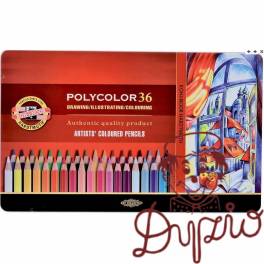 Kredki POLYCOLOR 36 kolorów opakowanie metalowe 3825 KOH-I-NOOR Kredki POLYCOLOR 36 kolorów opakowanie metalowe 3825 KOH-I-NOOR