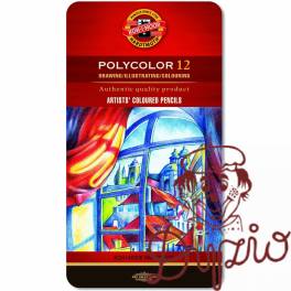 Kredki POLYCOLOR 12 kol. opakowanie metalowe 3822 KOH-I-NOOR Kredki POLYCOLOR 12 kol. opakowanie metalowe 3822 KOH-I-NOOR