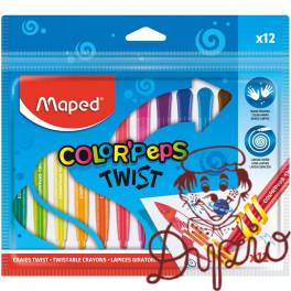 Kredki COLORPEPS świecowe wykręcane Twist 12szt. zip etui 860612 MAPED Kredki COLORPEPS świecowe wykręcane Twist 12szt. zip etui 860612 MAPED