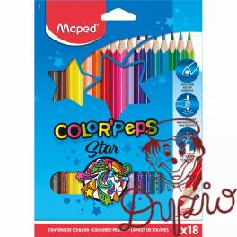 Kredki trójkątne MAPED COLORPEPS 18kolorów 183218