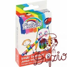 Kredki FIORELLO świecowe trójkątne 12 kolorów JUMBO 170-2209 Kredki FIORELLO świecowe trójkątne 12 kolorów JUMBO 170-2209