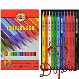 Kredki PROGRESSO 12 kolorów 8756 KOH-I-NOOR Kredki PROGRESSO 12 kolorów 8756 KOH-I-NOOR