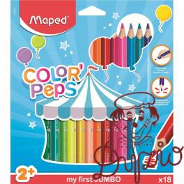 Kredki trójkątne MAPED COLORPEPS JUMBO 18kolorów 834012 Kredki trójkątne MAPED COLORPEPS JUMBO 18kolorów 834012