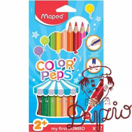 Kredki trójkątne MAPED COLORPEPS JUMBO TRÓJKĄTNE 12kolorów 834010 Kredki trójkątne MAPED COLORPEPS JUMBO TRÓJKĄTNE 12kolorów 834010