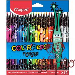 Kredki trójkątne MONSTER 24 kolory w czarnej obudowie 862624 COLORPEPS MAPED Kredki trójkątne MONSTER 24 kolory w czarnej obudowie 862624 COLORPEPS MAPED