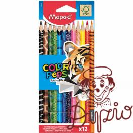 Kredki Colorpeps animals trójkątne 12 szt pud. z zaw. 832212 MAPED Kredki Colorpeps animals trójkątne 12 szt pud. z zaw. 832212 MAPED