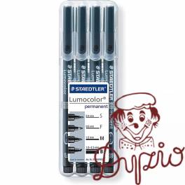 Foliopis LUMOCOLOR zestaw 4grubości (0,4 0,6 1,0 1,0-2,5mm) czarne S 31-9 WP4GS STAEDTLER Foliopis LUMOCOLOR zestaw 4grubości (0,4 0,6 1,0 1,0-2,5mm) czarne S 31-9 WP4GS STAEDTLER