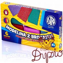 Modelina z brokatem 6 kolorów 304109001 ASTRA Modelina z brokatem 6 kolorów 304109001 ASTRA