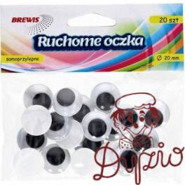 Oczka ruchome samoprzylepne 20mm(20szt.)RO12 Oczka ruchome samoprzylepne 20mm(20szt.)RO12