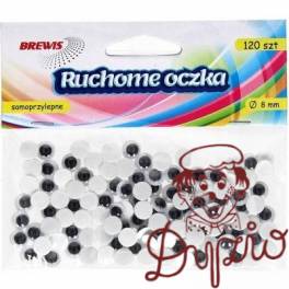 Oczka ruchome okrągłe 8mm (120) samoprzylepne Ro2 BREWIS Oczka ruchome okrągłe 8mm (120) samoprzylepne Ro2 BREWIS