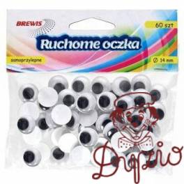 Oczka ruchome 14mm samoprzylepne (60szt.) RO09 Brewis Oczka ruchome 14mm samoprzylepne (60szt.) RO09 Brewis
