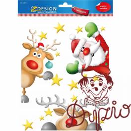 Naklejki foliowe Z-Design na okno - mikołaje i renifery 52953 AVERY ZWECKFORM Naklejki foliowe Z-Design na okno - mikołaje i renifery 52953 AVERY ZWECKFORM