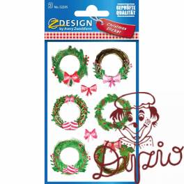 Papierowe naklejki o teksturze lnu - Świąteczne wianki Z-Design 52295 AVERY ZWECKFORM