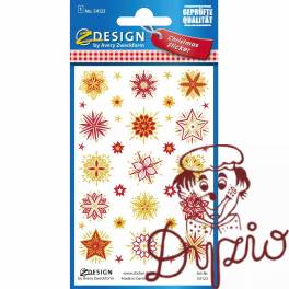 Naklejki foliowe z transparentnym tłem - złoto-czerwone gwiazdy Z-Design 54123 AVERY ZWECKFORM Naklejki foliowe z transparentnym tłem - złoto-czerwone gwiazdy Z-Design 54123 AVERY ZWECKFORM