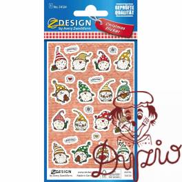 Naklejki papierowe z tłoczeniami - świąteczne skrzaty Z-Design 54124 AVERY ZWECKFORM Naklejki papierowe z tłoczeniami - świąteczne skrzaty Z-Design 54124 AVERY ZWECKFORM