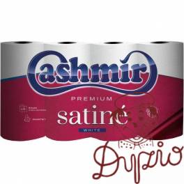 Papier toaletowy CASHMIR Satine Premium (8 rolek) 3 warstwy 150 listków 18m 100% celuloza Papier toaletowy CASHMIR Satine Premium (8 rolek) 3 warstwy 150 listków 18m 100% celuloza