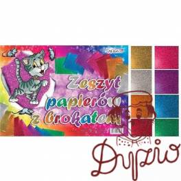 Zeszyt papierów kolorowych z brokatem B5 ZB-8 ALIGA Zeszyt papierów kolorowych z brokatem B5 ZB-8 ALIGA