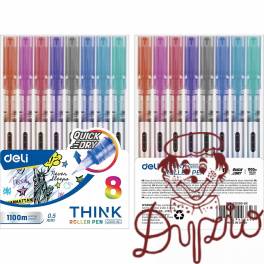 Pióro kulkowe 0,5mm THINK 8kolorów EQ300-8C DELI Pióro kulkowe 0,5mm THINK 8kolorów EQ300-8C DELI