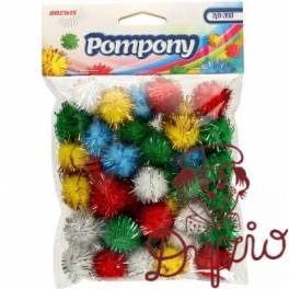 Pompony metaliczne mix kolorów 78sztuk POM05 BREWIS Pompony metaliczne mix kolorów 78sztuk POM05 BREWIS