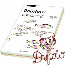 Papier ksero A4 80g RAINBOW mix pastelowy 100ark 88043187 Papier ksero A4 80g RAINBOW mix pastelowy 100ark 88043187