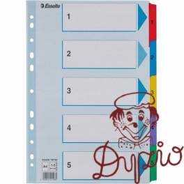 Przekładki kartonowe MYLAR A4 1-5 białe 100160 ESSELTE Przekładki kartonowe MYLAR A4 1-5 białe 100160 ESSELTE