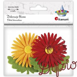 Filcowe dekoracje 3D kwiaty 2szt. 72x72mm 472946 TITANUM Filcowe dekoracje 3D kwiaty 2szt. 72x72mm 472946 TITANUM