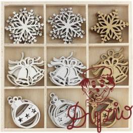 Ozdoby drewniane ŚWIĘTA 2 pudełko 45 szt. 253029 Galeria Papieru Ozdoby drewniane ŚWIĘTA 2 pudełko 45 szt. 253029 Galeria Papieru