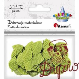 Liście materiałowe 20x33mm jasnozielone 30szt. 307729 TITANUM Liście materiałowe 20x33mm jasnozielone 30szt. 307729 TITANUM