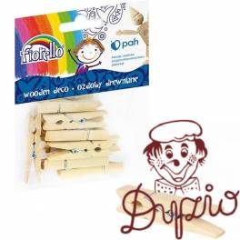 Ozdoby drewniene FIORELLO GR-WD645 spinacz duży (12) 170-2518 Ozdoby drewniene FIORELLO GR-WD645 spinacz duży (12) 170-2518