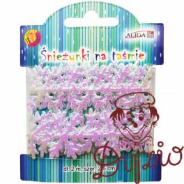 Śnieżynki na taśmie 2m x 2,5cm TC-6205 ALIGA Śnieżynki na taśmie 2m x 2,5cm TC-6205 ALIGA