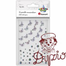 Kryształki samoprzylepne MOTYLE + Kropki (64 sztuki) 627664 24SL0341 TITANUM