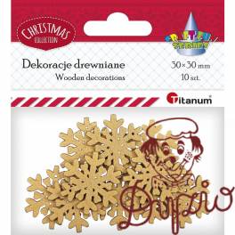 Drewniane płatki śniegu 30mm złote 8szt. 486035 TITANUM Drewniane płatki śniegu 30mm złote 8szt. 486035 TITANUM