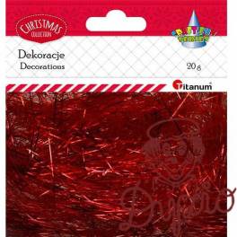 Włos anielski 20g czerwony metaliczny 389728 TITANUM Włos anielski 20g czerwony metaliczny 389728 TITANUM
