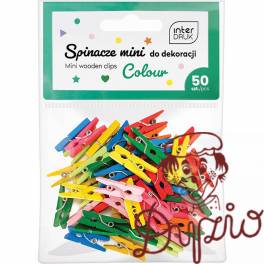 Kolorowe spinacze do dekoracji MINI 50szt. INTERDRUK Kolorowe spinacze do dekoracji MINI 50szt. INTERDRUK