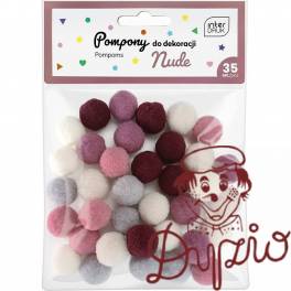 Pompony do dekoracji 35szt. NUDE INTERDRUK Pompony do dekoracji 35szt. NUDE INTERDRUK