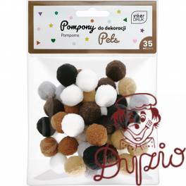 Pompony do dekoracji 35szt. PETS INTERDRUK Pompony do dekoracji 35szt. PETS INTERDRUK
