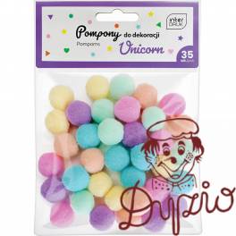 Pompony do dekoracji 35szt. UNICORN INTERDRUK Pompony do dekoracji 35szt. UNICORN INTERDRUK