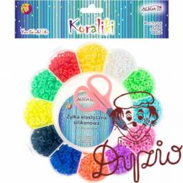 Zestaw Koraliki do nawlekania mix + żyłka + nożyczki PJ-7352 ALIGA Zestaw Koraliki do nawlekania mix + żyłka + nożyczki PJ-7352 ALIGA