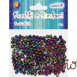 Koraliki czarne plastikowe z literkami 7x4mm PJA-0323 ALIGA Koraliki czarne plastikowe z literkami 7x4mm PJA-0323 ALIGA