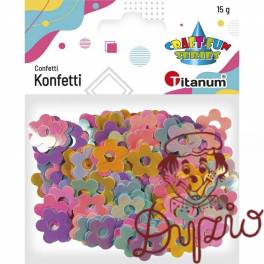 Konfetti kwiaty 19mm mix kol. pastelowych 15g 472900 TITANUM Konfetti kwiaty 19mm mix kol. pastelowych 15g 472900 TITANUM