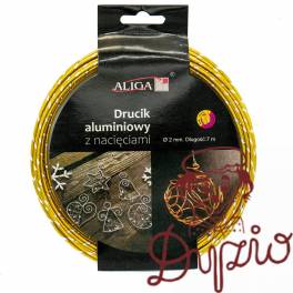 Drucik aluminiowy złoty z nacięciami 2mmx7m DA-6822 ALIGA