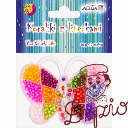 Zestaw koralików plast.w pudełku motyl 8mm, 300szt. PJ-7735 ALIGA