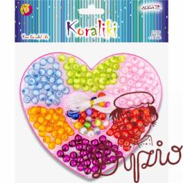 Zestaw koralików plast.w pudełku serce 8mm, 210szt. PJ-7742 ALIGA Zestaw koralików plast.w pudełku serce 8mm, 210szt. PJ-7742 ALIGA